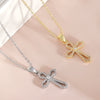 Wholesale 18K Gold Plated Copper Geometric Cross Zirconencrusted Pendant Necklace For Unisex