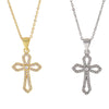 Wholesale 18K Gold Plated Copper Geometric Cross Zirconencrusted Pendant Necklace For Unisex
