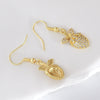 Wholesale 18K Gold Plated Copper Microinlaid Zircon Fruitshaped Threedimensional Drop Earrings For Women