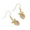 Wholesale 18K Gold Plated Copper Microinlaid Zircon Fruitshaped Threedimensional Drop Earrings For Women