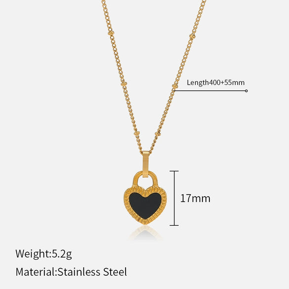 Wholesale 18K Gold Plated Doublesided Heart Stainless Steel Clavicle Necklace For Women