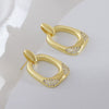 Wholesale 18K Gold Plated Geometric Copper Earrings With Triangular And Square Zircon Encrusted Ear Clips For Women