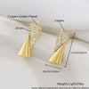Wholesale 18K Gold Plated Geometric Copper Earrings With Triangular And Square Zircon Encrusted Ear Clips For Women