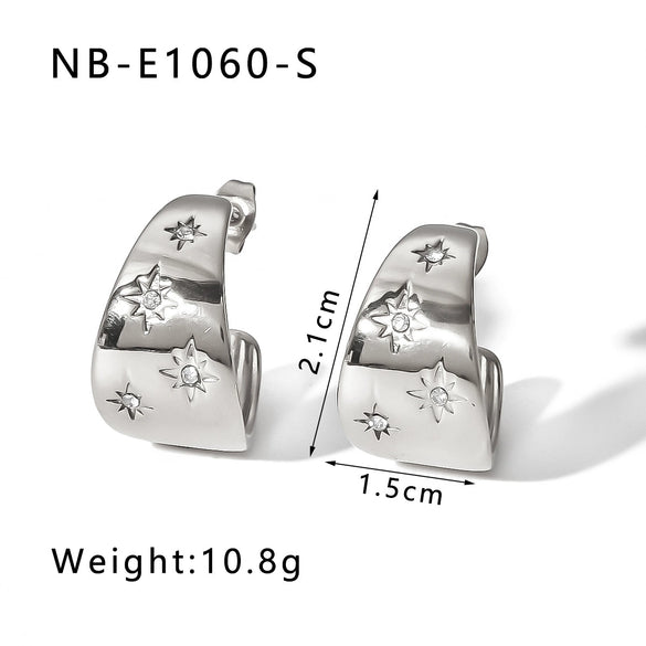Wholesale 18K Gold Plated Geometric Stainless Steel Earrings For Women