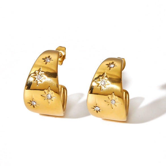 Wholesale 18K Gold Plated Geometric Stainless Steel Earrings For Women