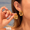 Wholesale 18K Gold Plated Geometric Stainless Steel Earrings For Women