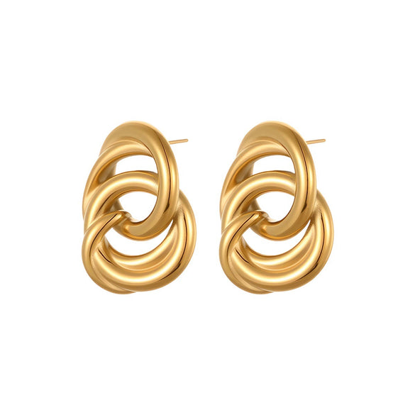 Wholesale 18K Gold Plated Geometric Stainless Steel Earrings For Women