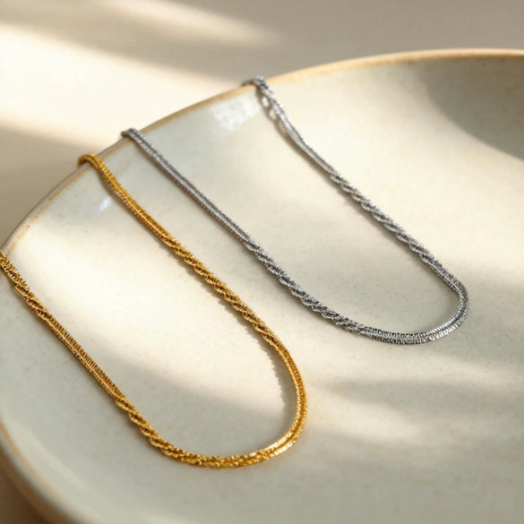 Wholesale 18K Gold Plated Stainless Steel And Zircon Baby's Breath Cauliflower Chain Sparkling Bracelet And Clavicle Necklace Set For Women