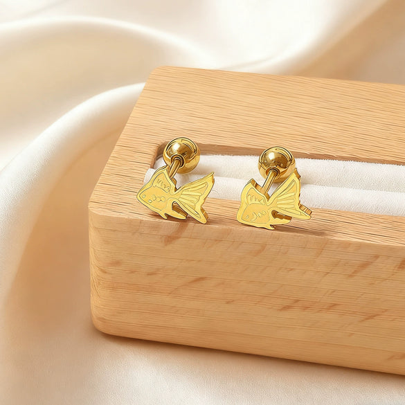 Wholesale 18K Gold Plated Stainless Steel Animal And Zodiac Shape Earrings For Women