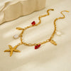 Wholesale 18K Gold Plated Stainless Steel Animal Shaped Cross Chain Pendant Necklace For Women