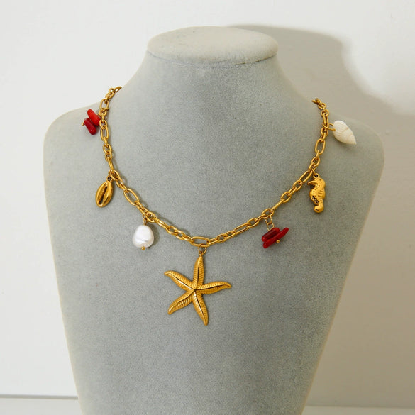 Wholesale 18K Gold Plated Stainless Steel Animal Shaped Cross Chain Pendant Necklace For Women