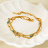 Wholesale 18K Gold Plated Stainless Steel Constellation Moon Pendant Multilayer Anklet For Women Luxury Jewelry