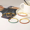 Wholesale 18K Gold Plated Stainless Steel Elastic Bracelet With Colorful Zircon Light Luxury Niche Jewelry