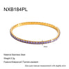 Wholesale 18K Gold Plated Stainless Steel Elastic Bracelet With Colorful Zircon Light Luxury Niche Jewelry