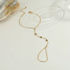 Wholesale 18K Gold Plated Stainless Steel Geometric Oval Finger Chain Ring Chain Bracelet For Women