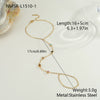 Wholesale 18K Gold Plated Stainless Steel Geometric Oval Finger Chain Ring Chain Bracelet For Women