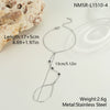 Wholesale 18K Gold Plated Stainless Steel Geometric Oval Finger Chain Ring Chain Bracelet For Women