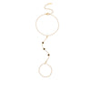 Wholesale 18K Gold Plated Stainless Steel Geometric Oval Finger Chain Ring Chain Bracelet For Women