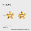 Wholesale 18K Gold Plated Stainless Steel Geometric Zircon Flower Earrings For Women