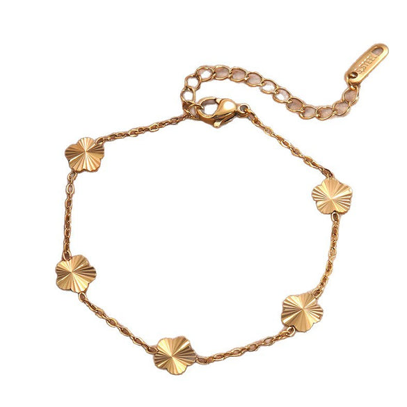 Wholesale 18K Gold Plated Stainless Steel Plants And Flowers Necklace And Bracelet Jewelry For Women