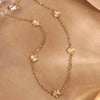 Wholesale 18K Gold Plated Stainless Steel Plants And Flowers Necklace And Bracelet Jewelry For Women