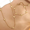 Wholesale 18K Gold Plated Stainless Steel Plants And Flowers Necklace And Bracelet Jewelry For Women