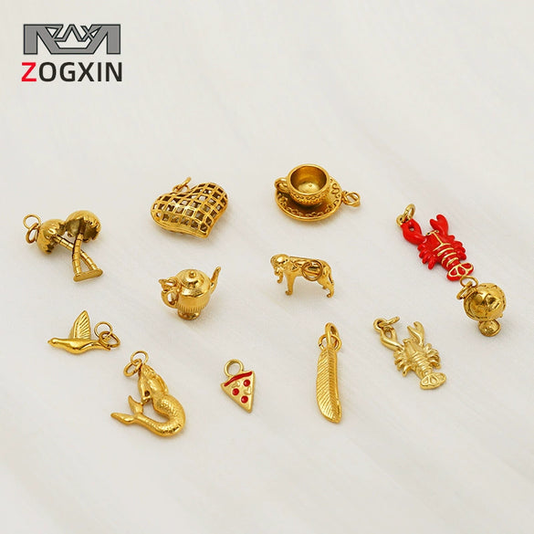Wholesale 18K Gold Plated Stainless Steel Quirky Cartoon Jewelry Necklace And Bracelet Accessories
