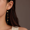 Wholesale 18K Gold Plated Stainless Steel Round Long Tassel Earrings For Women