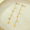 Wholesale 18K Gold Plated Stainless Steel Round Long Tassel Earrings For Women