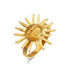 Wholesale 18K Gold Plated Stainless Steel Sun Pattern Open Ring For Women