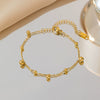 Wholesale 18K Gold Plated Titanium Steel Geometric Bead Chain Tassel Necklace For Women