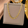 Wholesale 18K Gold Plated Titanium Steel Geometric Cuban Chain Necklace For Women And Couples