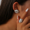 Wholesale 18K Gold Plated Titanium Steel Hand Polished Geometric Simple Design Earrings And Ring Set For Women