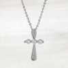 Wholesale 18K Gold Plated Zircon Inlaid Cross Copper Necklace For Unisex With Unique Design