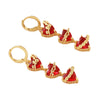 Wholesale 18K Goldplated Copper Heartshaped Light Luxury Style Earrings For Women