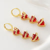 Wholesale 18K Goldplated Copper Heartshaped Light Luxury Style Earrings For Women