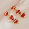 Wholesale 18K Goldplated Copper Heartshaped Light Luxury Style Earrings For Women