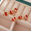 Wholesale 18K Goldplated Copper Heartshaped Light Luxury Style Earrings For Women