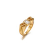 Wholesale 18K Goldplated Copper Zircon Threedimensional Stamp Sos Letter Ring Light Luxury Elegant Nonfading Unisex Jewelry