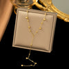 Wholesale 18K Goldplated Long Tassel Bead Chain Necklace With Geometric And Insect Pattern Titanium Steel Round Bead Tassel Pendant For Women