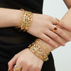 Wholesale 18K Goldplated Stainless Steel Geometric Cut Out Buckle Cross Opening Bracelet