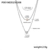 Wholesale 18K Goldplated Stainless Steel Geometric Star Shell Bead Design Doublelayer Necklace For Women