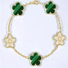 Wholesale 18K Goldplated Stainless Steel Minimalist Leaf Pattern Clover Bracelet For Women
