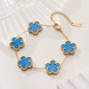 Wholesale 18K Goldplated Stainless Steel Minimalist Leaf Pattern Clover Bracelet For Women