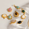 Wholesale 18K Goldplated Stainless Steel Natural Stone Pendant With Cutting And Polishing Technique Vintage Charm Popular Geometric Ins Style Jewelry Accessories
