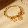 Wholesale 18K Goldplated Stainless Steel Starfish Conch Scallop Cross Electroplated Ocean Breeze Minimalist Ins Style Ring Bracelet Jewelry Accessories
