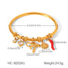 Wholesale 18K Goldplated Stainless Steel Starfish Conch Scallop Cross Electroplated Ocean Breeze Minimalist Ins Style Ring Bracelet Jewelry Accessories