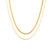 Wholesale 18K Goldplated Titanium Steel Double Layer Overlapping Geometric Snake Chain Clavicle Necklace For Women