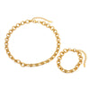 Wholesale 18K Goldplated Titanium Steel O Word Chain Necklace And Bracelet Jewelry For Women