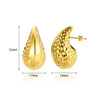 Wholesale 18K Metal Electroplated Geometric Stainless Steel Water Drop And Round Hollow Earrings For Women